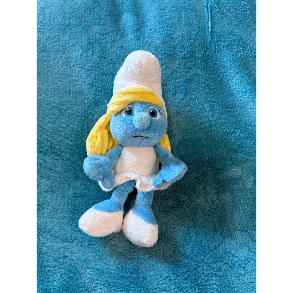 The Smurfs Smurfette Plush Stuffed Animal Blue 9‎ Inch Toy Figure Peyo